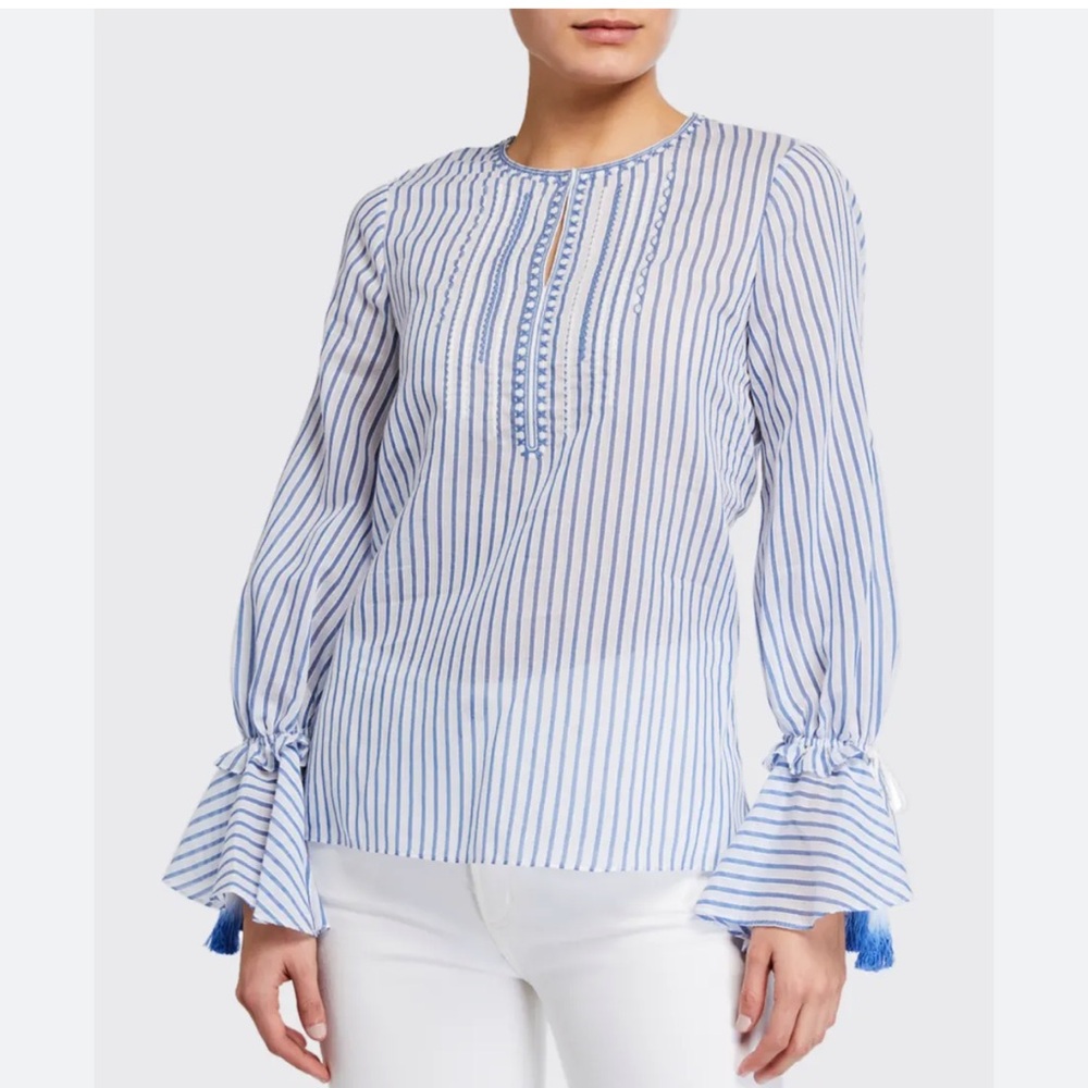 Kobi Halperin Selma blue and white blouse